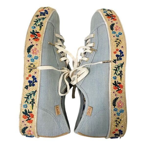 Keds x Rifle Paper Co. Rosalie Embroidered Triple Kick Sneakers in Size US 7 - Picture 12 of 15